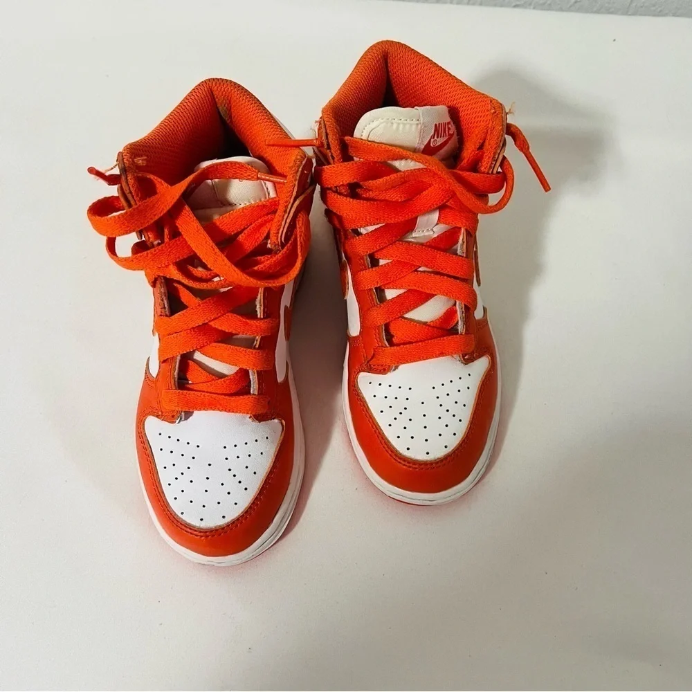 Nike Dunk High (PS) Retro 11.5C Og White/Orange Blaze-White Syracuse DD2314 100
